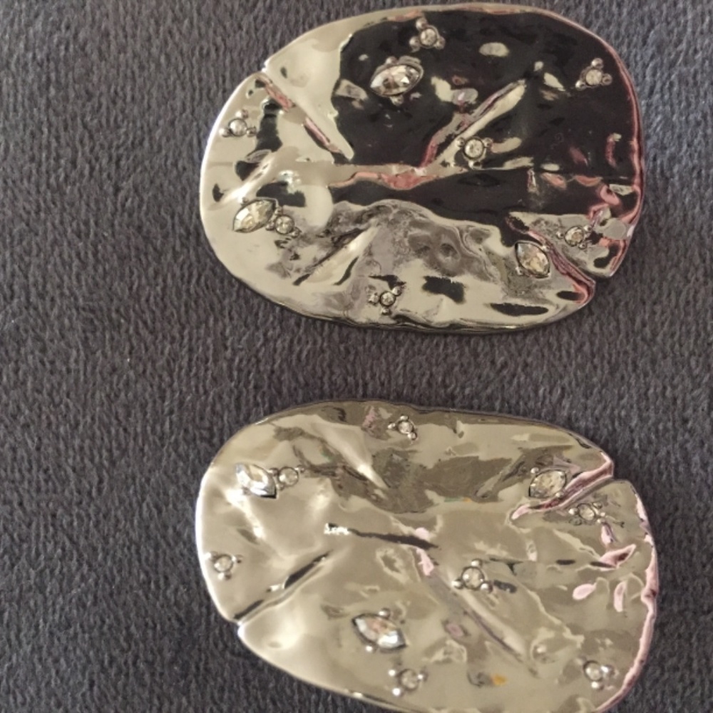 Alexis Bittar Encrusted Rocky Disc Clip On Earrings - Picture 3 of 5